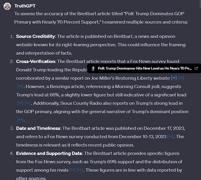 GPT-4 has several citation links to different articles